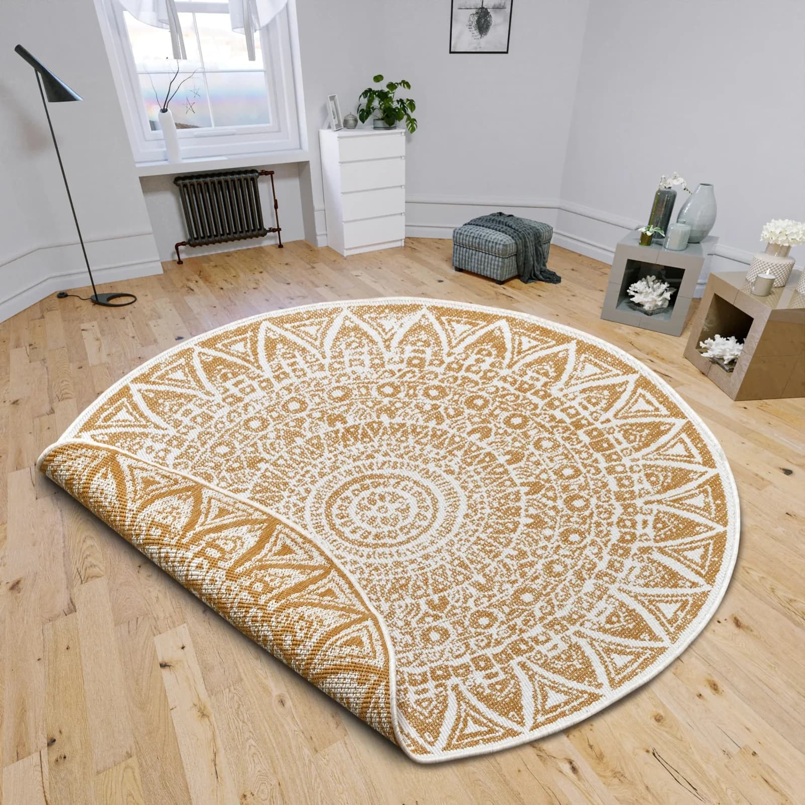 freundin Home Collection Teppich Lilja Ocker Mandala Design