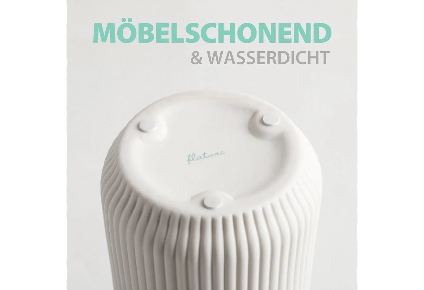 flature Tischvase Keramik mit Rillen - Wasserdicht für Blumen und Pampasgras - Bild 5