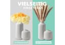 flature Tischvase Keramik 2er-Set Weiß mit Rillen Bild 1
