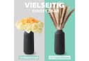 flature Tischvase Keramik Schwarz mit Rillen Bild 1