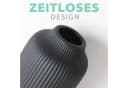 flature Tischvase Keramik 2er-Set Schwarz mit Rillen Bild 4