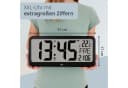 ADE Funkwanduhr Digitale Wanduhr XXL schwarz mit Alarm und Temperaturanzeige Bild 3