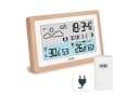ADE Wetterstation mit Außensensor und Netzteil Funkwetterstation Vollholz Braun Bild 2
