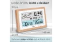 ADE Wetterstation mit Außensensor und Netzteil Funkwetterstation Vollholz Braun Bild 5