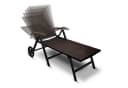 DM-Handel Rollliege Aluminium Rattanliege Braun Bild 1