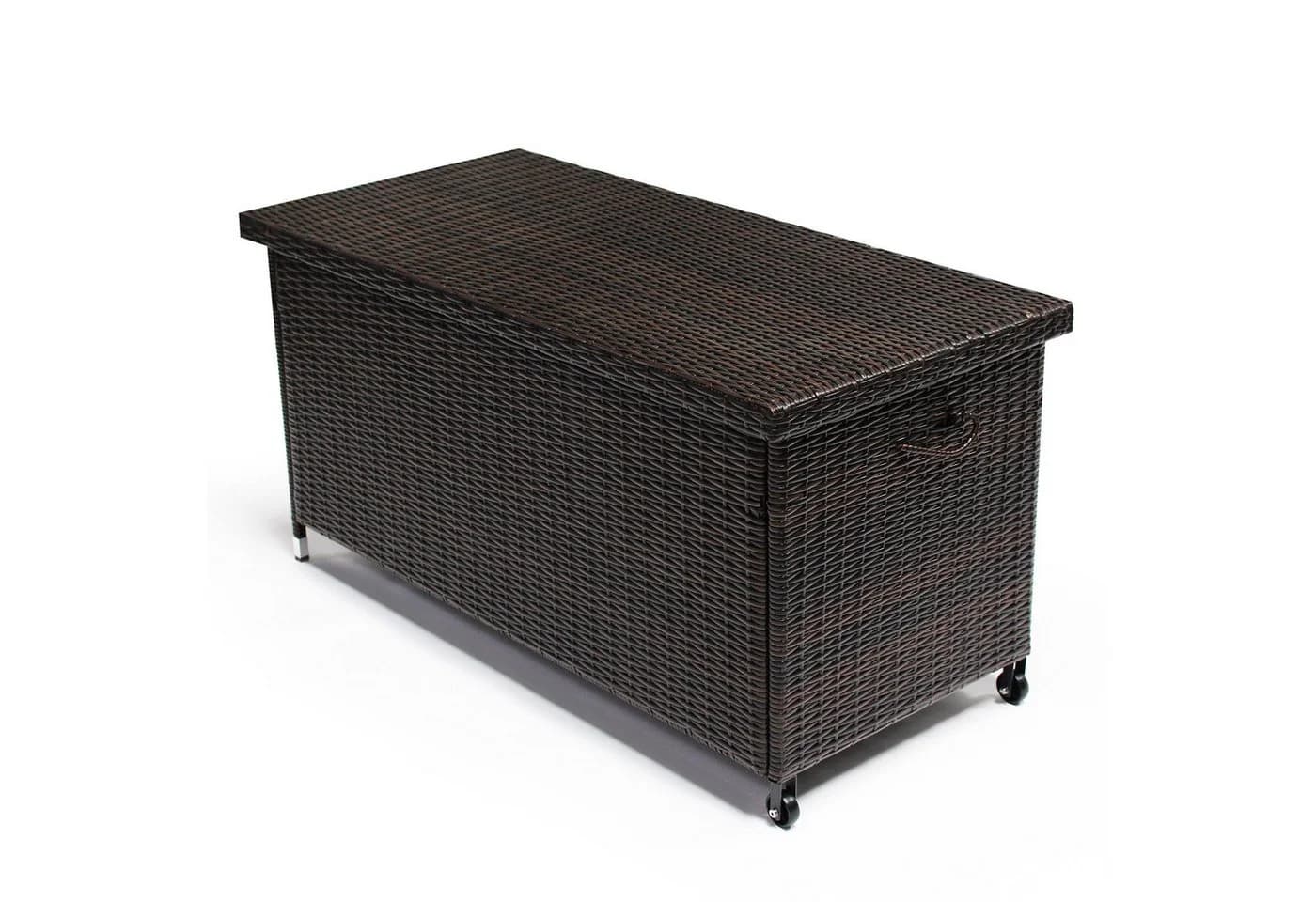 DM-Handel Kissenbox Poly Rattan mit Rädern Grau Braun Beige - Bild 2