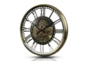 Samilito Wanduhr mit echtem Bewegungsgetriebe Zahnrädern in Gold Bild 3