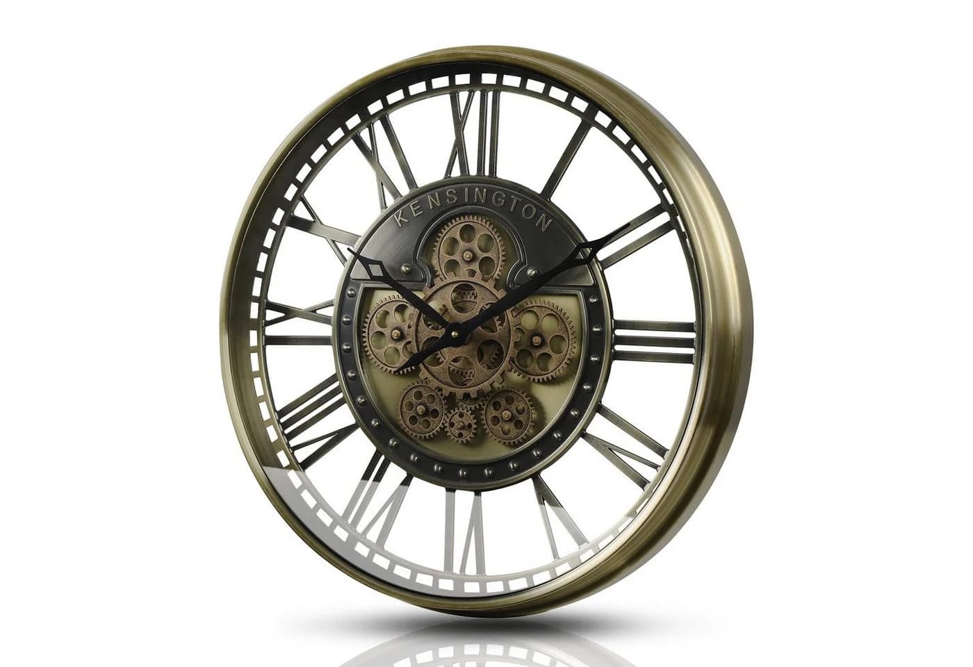 Samilito Wanduhr mit echtem Bewegungsgetriebe Zahnrädern in Gold - Bild 3