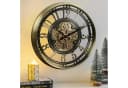 Samilito Wanduhr mit echtem Bewegungsgetriebe Zahnrädern in Gold Bild 2