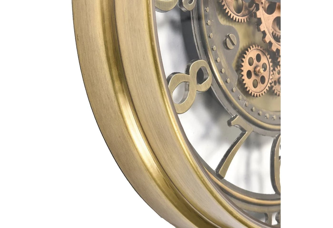 Samilito Wanduhr mit echtem Bewegungsgetriebe Zahnrädern in Gold - Bild 3