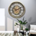 Samilito Wanduhr mit echtem Bewegungsgetriebe Zahnrädern in Gold Bild 5