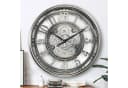 Samilito Wanduhr Silber mit echtem Bewegungsgetriebe Bild 1