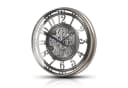 Samilito Wanduhr Silber mit echtem Bewegungsgetriebe Bild 2