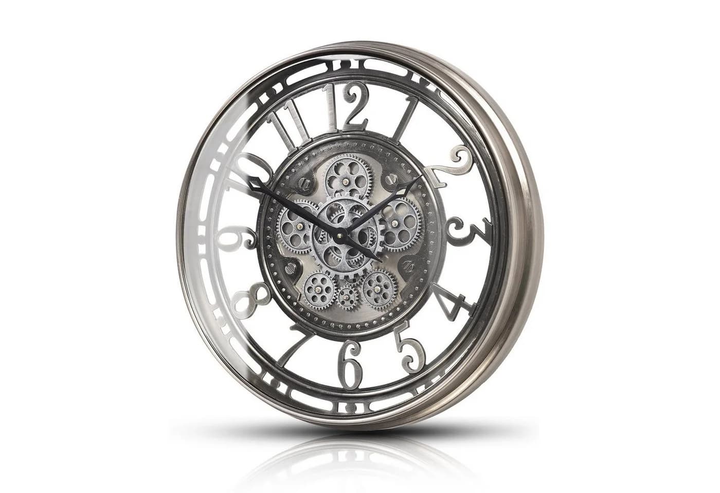 Samilito Wanduhr Silber mit echtem Bewegungsgetriebe - Bild 2