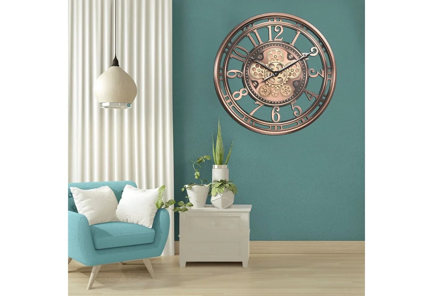 Samilito Wanduhr mit echtem Bewegungsgetriebe und Zahnrädern - Bild 4