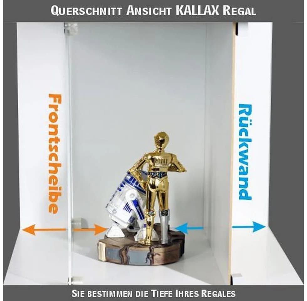 FiguWorld Rückwand-KIT für IKEA KALLAX Regal Weiß PVC - Bild 3