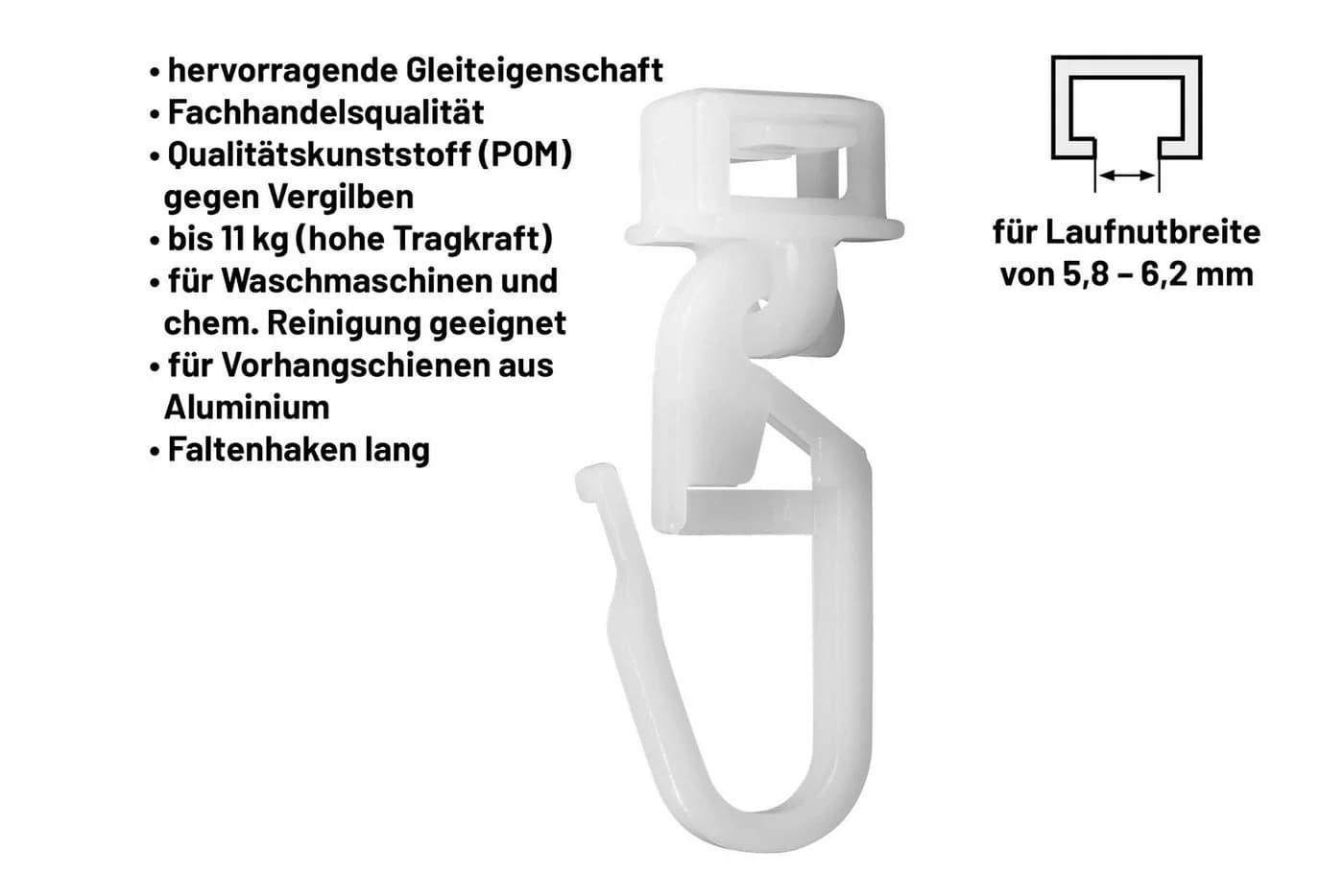 Deco-Raum Klick-Gleiter Click-Gleiter für Gardinenschienen