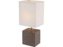 GLOBO LIGHTING LED Nachttischlampe Braun Keramikfuß Stoffschirm Bild 2