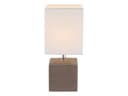 GLOBO LIGHTING LED Nachttischlampe Braun Keramikfuß Stoffschirm Bild 3