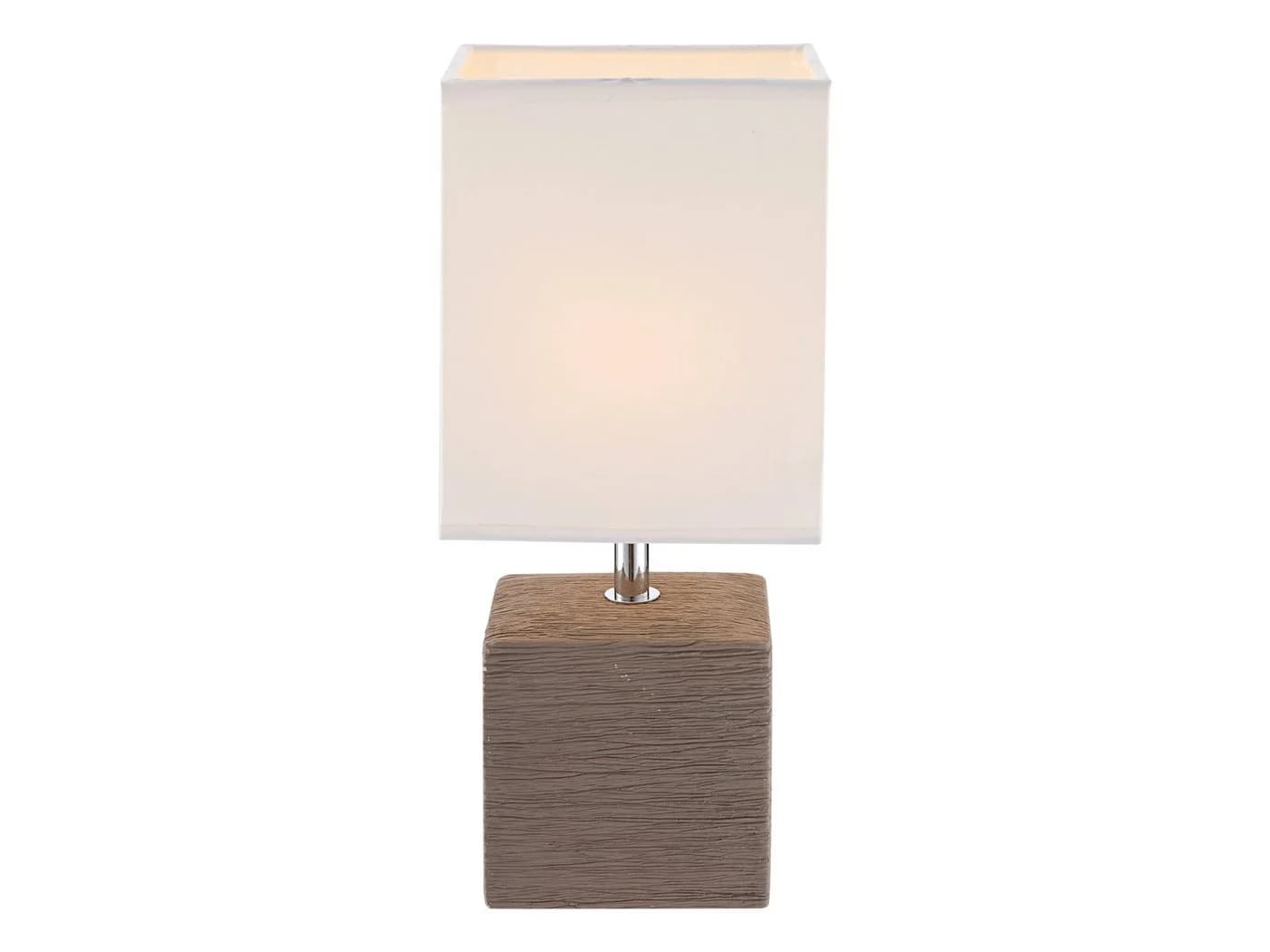 GLOBO LIGHTING LED Nachttischlampe Braun Keramikfuß Stoffschirm - Bild 3