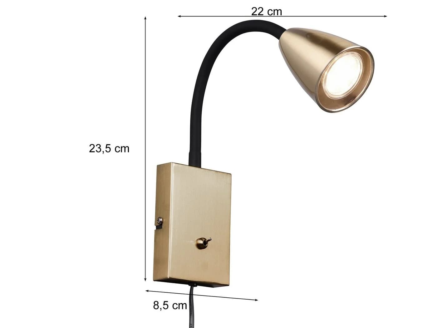 TRIO Leuchten LED Leselampe Messing Dimmbar Wandlampe - Bild 4