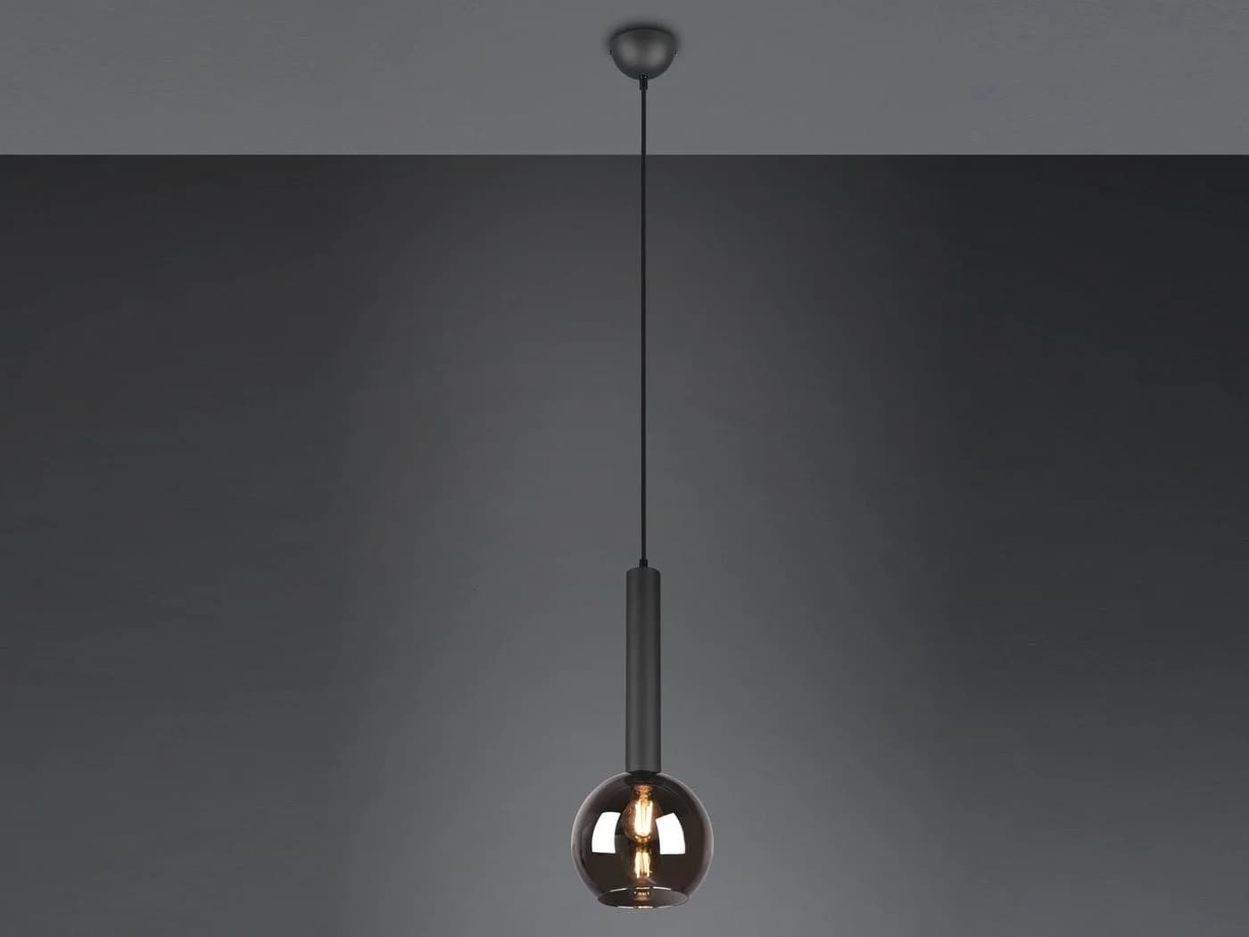 TRIO Leuchten LED Pendelleuchte Industrial Style Rauchglas Schwarz - Bild 3