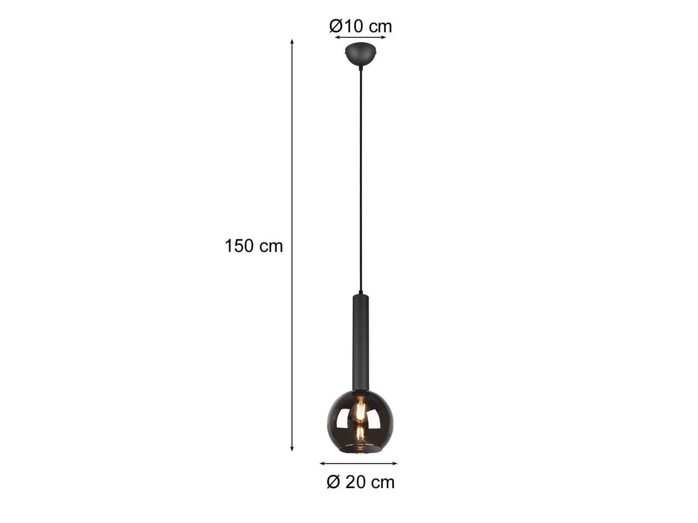 TRIO Leuchten LED Pendelleuchte Industrial Style Rauchglas Schwarz - Bild 4