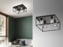 FISCHER & HONSEL LED Deckenleuchte Schwarz Rauchglas Viereckig Bild 1