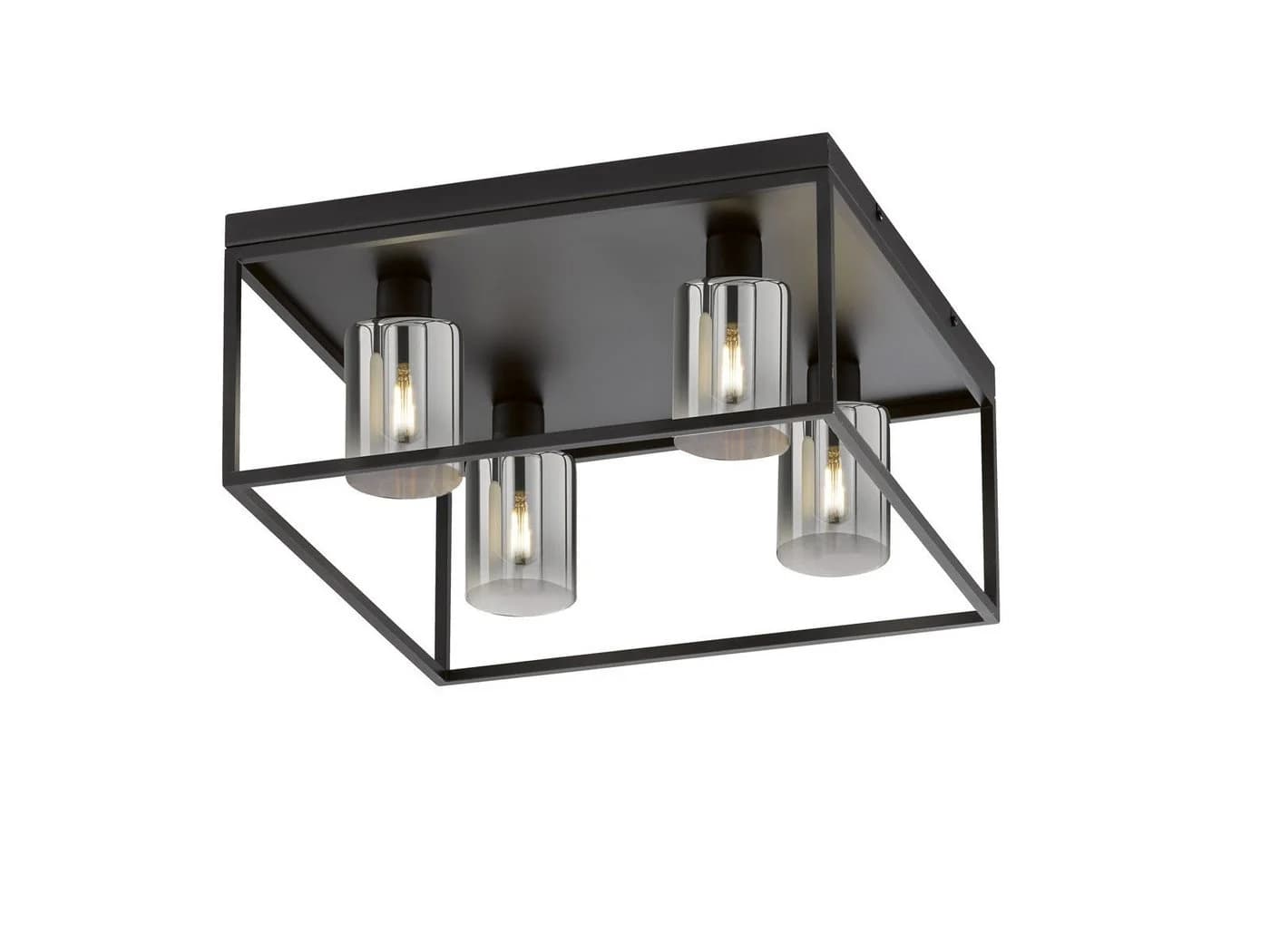 FISCHER & HONSEL LED Deckenleuchte Schwarz Rauchglas Viereckig - Bild 2