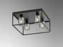 FISCHER & HONSEL LED Deckenleuchte Schwarz Rauchglas Viereckig Bild 3