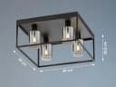 FISCHER & HONSEL LED Deckenleuchte Schwarz Rauchglas Viereckig Bild 4