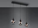 TRIO Leuchten LED Pendelleuchte 3-flammig Schwarz Rauchglas mit Switch Dimmer Bild 3
