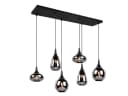 TRIO Leuchten 6-flammige LED Pendelleuchte Schwarz/Glas mit Dimmfunktion Bild 2