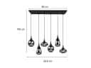 TRIO Leuchten 6-flammige LED Pendelleuchte Schwarz/Glas mit Dimmfunktion Bild 4