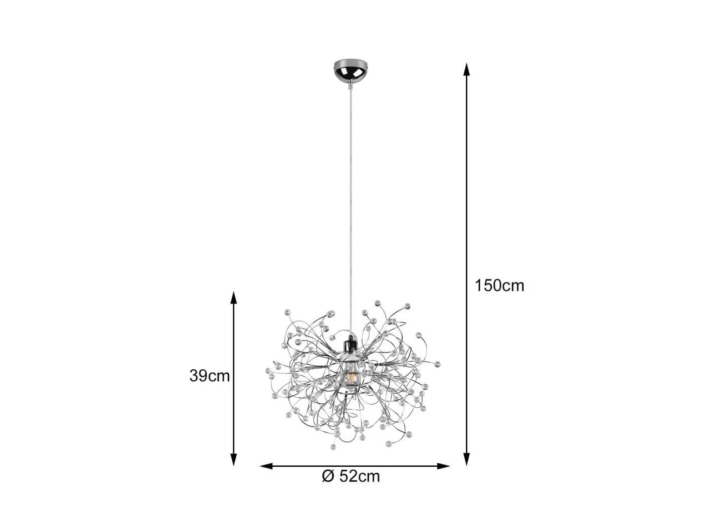 Reality Leuchten LED Pendelleuchte Designer Kristall Kugel-Lampe Ø52cm - Bild 4