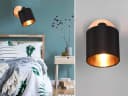 Reality Leuchten LED Wandstrahler Dimmbar Warmweiß Holz Design Bild 1