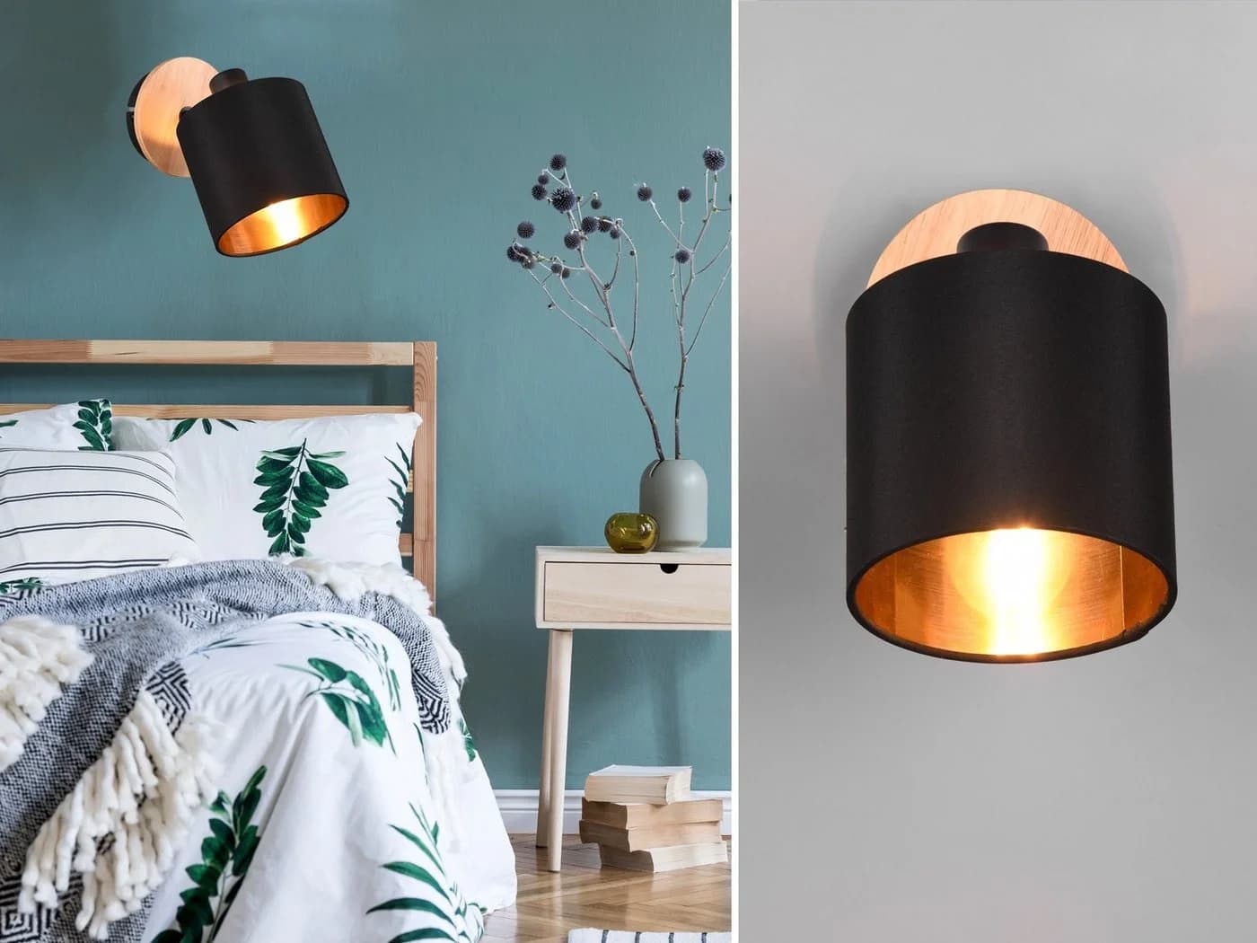 Reality Leuchten LED Wandstrahler Dimmbar Warmweiß Holz Design