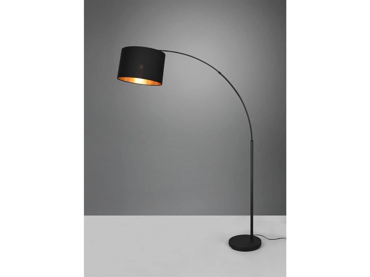 Reality Leuchten LED Bogenlampe Schwarz Gold Dimmbar Stehlampe - Bild 3