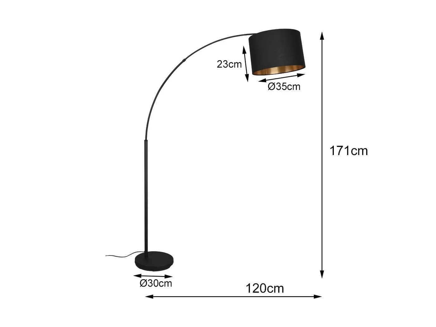 Reality Leuchten LED Bogenlampe Schwarz Gold Dimmbar Stehlampe - Bild 4