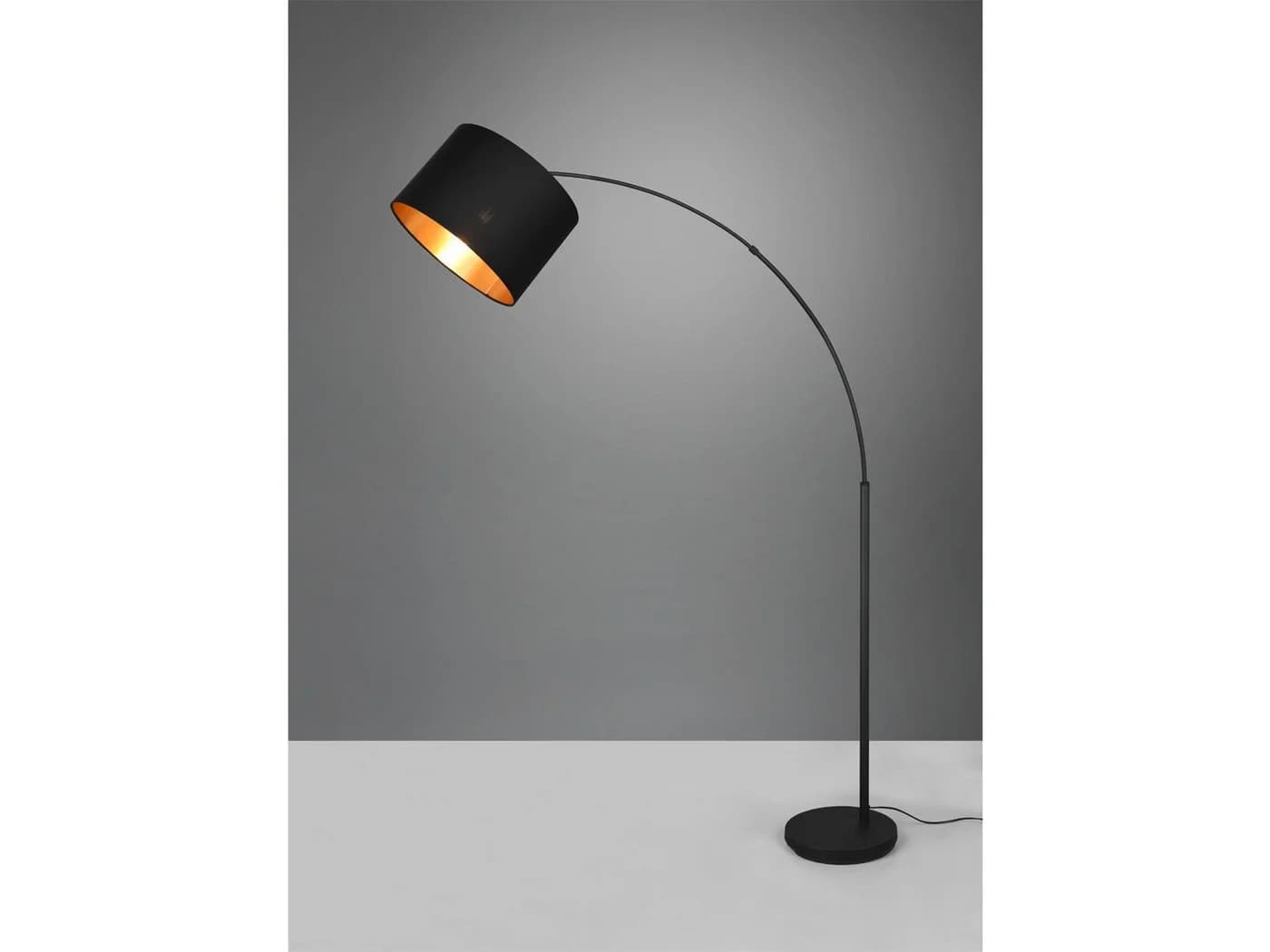 Reality Leuchten LED Bogenlampe Schwarz Gold Dimmbar Stehlampe - Bild 5