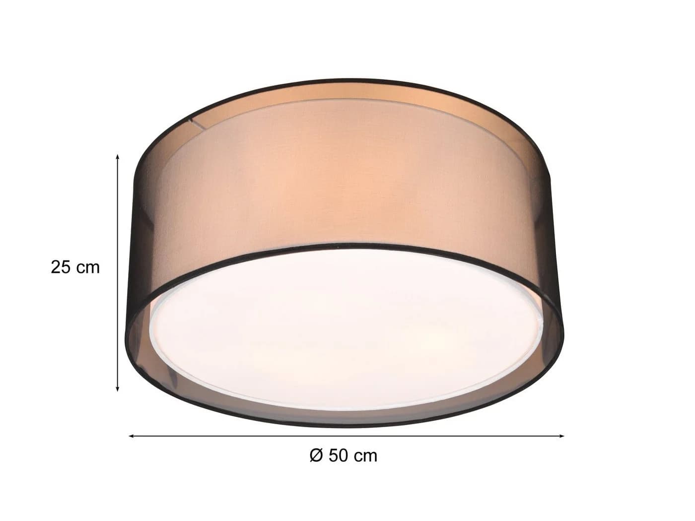 TRIO Leuchten LED Deckenleuchte 50cm Warmweiß Dimmbar Stoffschirm - Bild 4