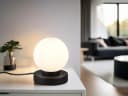 Reality Leuchten LED Nachttischlampe Touch Dimmbar Glas Kugel Weiß Schwarz Bild 1