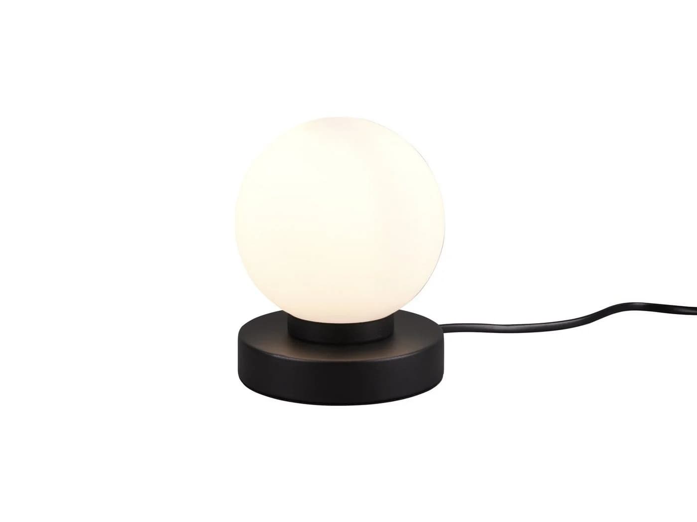Reality Leuchten LED Nachttischlampe Touch Dimmbar Glas Kugel Weiß Schwarz - Bild 2