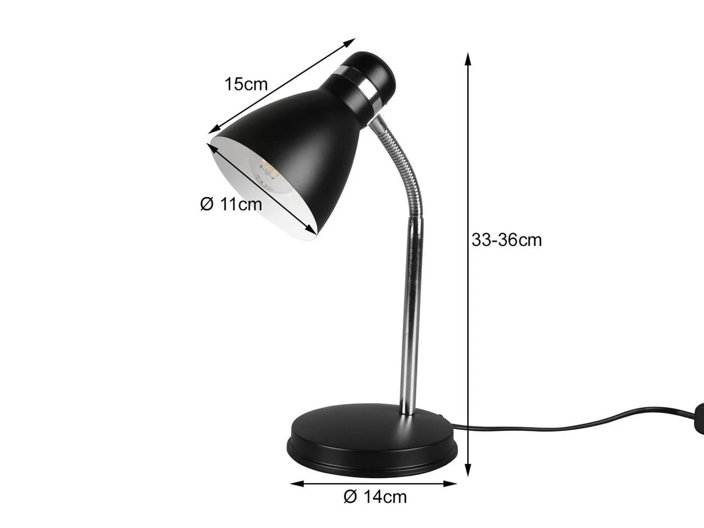 Reality Leuchten LED Schreibtischlampe Schwarz Dimmbar - Bild 4