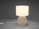 Reality Leuchten LED Nachttischlampe Boho Rattan Weiß Dimmbar Bild 4