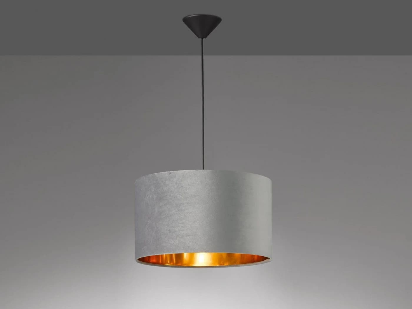 FISCHER & HONSEL LED Pendelleuchte Grau Gold Dimmbar Samt - Bild 3