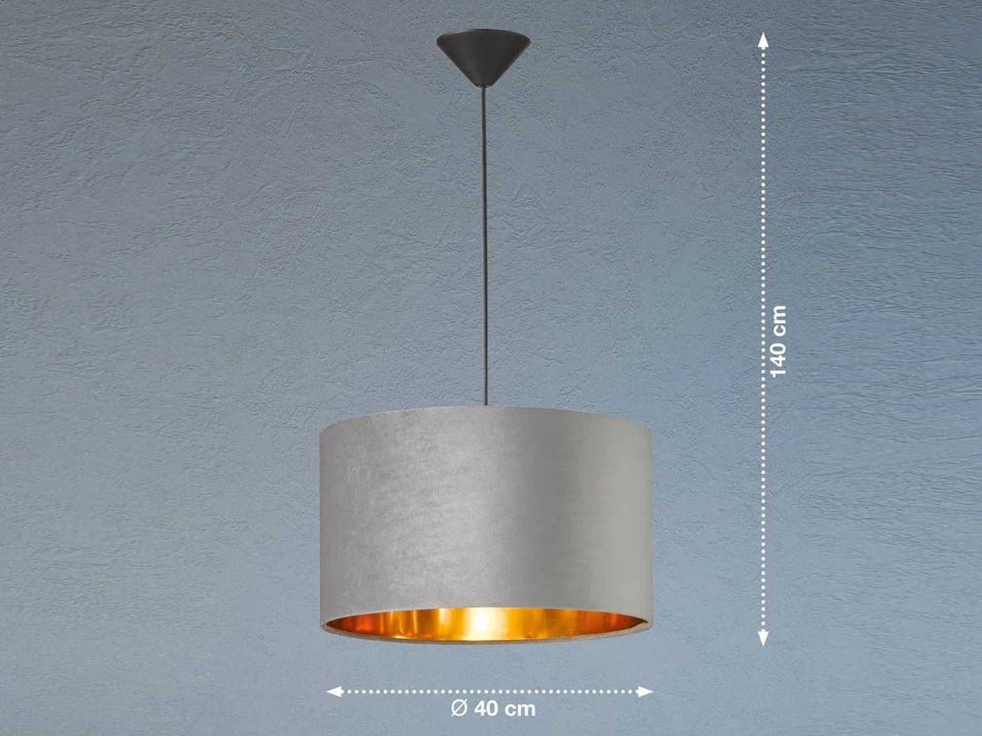 FISCHER & HONSEL LED Pendelleuchte Grau Gold Dimmbar Samt - Bild 4
