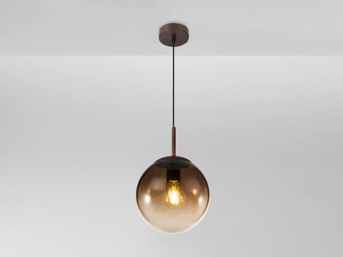 GLOBO LIGHTING LED Pendelleuchte Amber Glas-Kugel dimmbar warmweiß - Bild 3