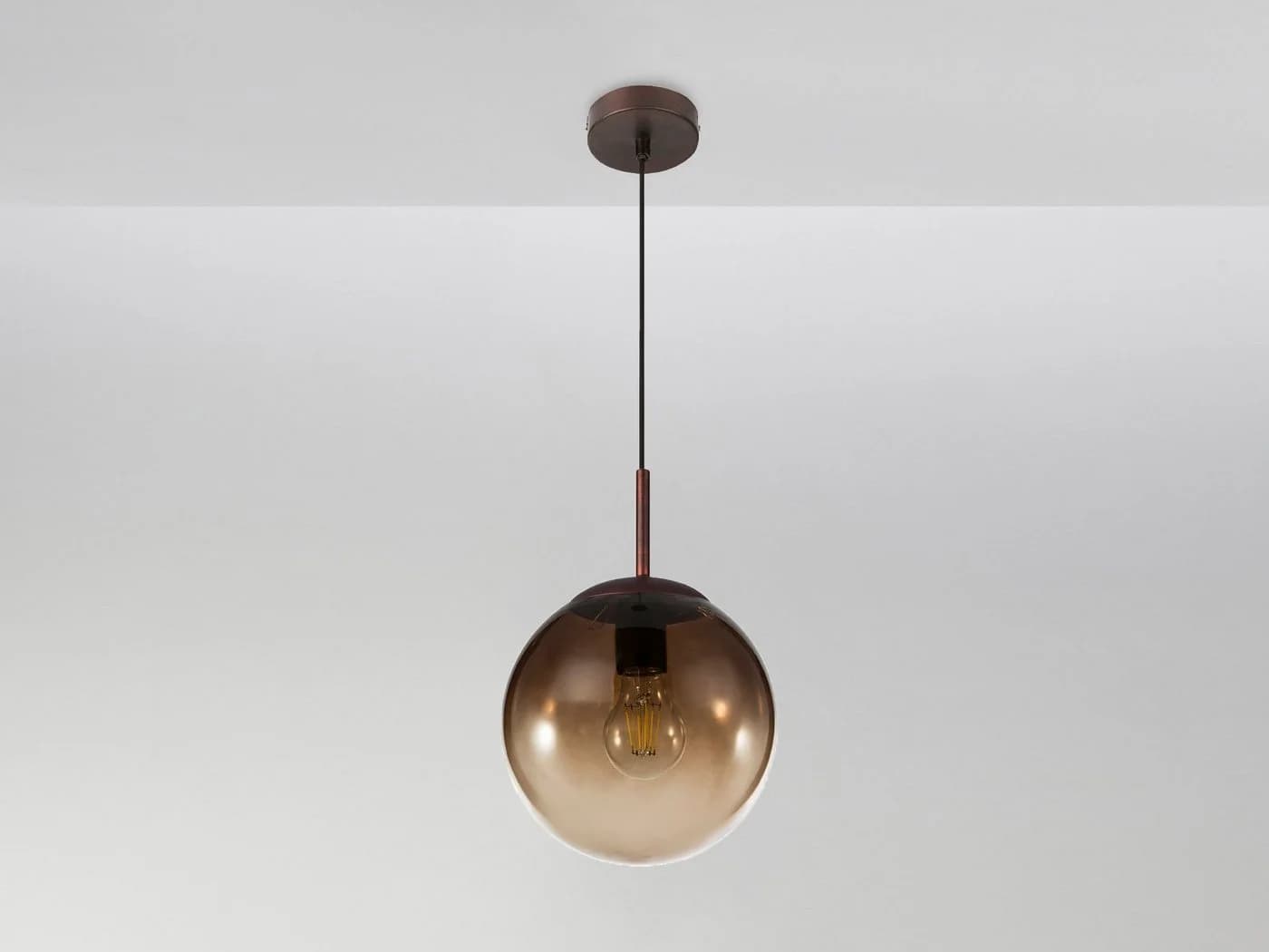 GLOBO LIGHTING LED Pendelleuchte Amber Glas-Kugel dimmbar warmweiß - Bild 5