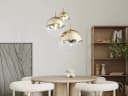 GLOBO LIGHTING LED Pendelleuchte Gold Glas-Cluster Bild 1